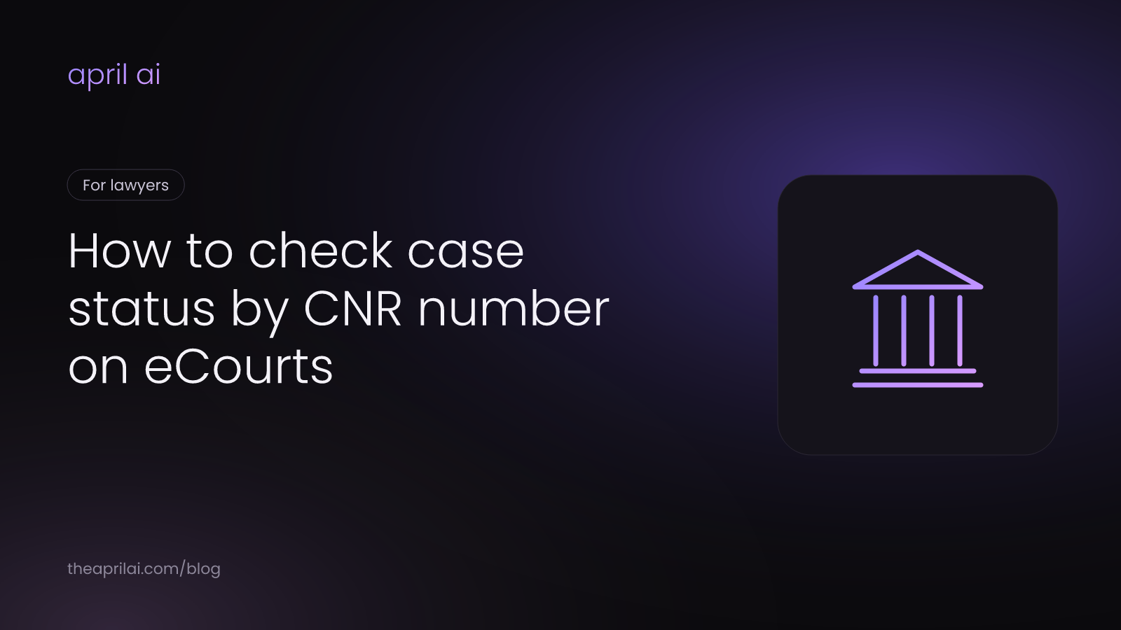 Checking a case by its CNR number