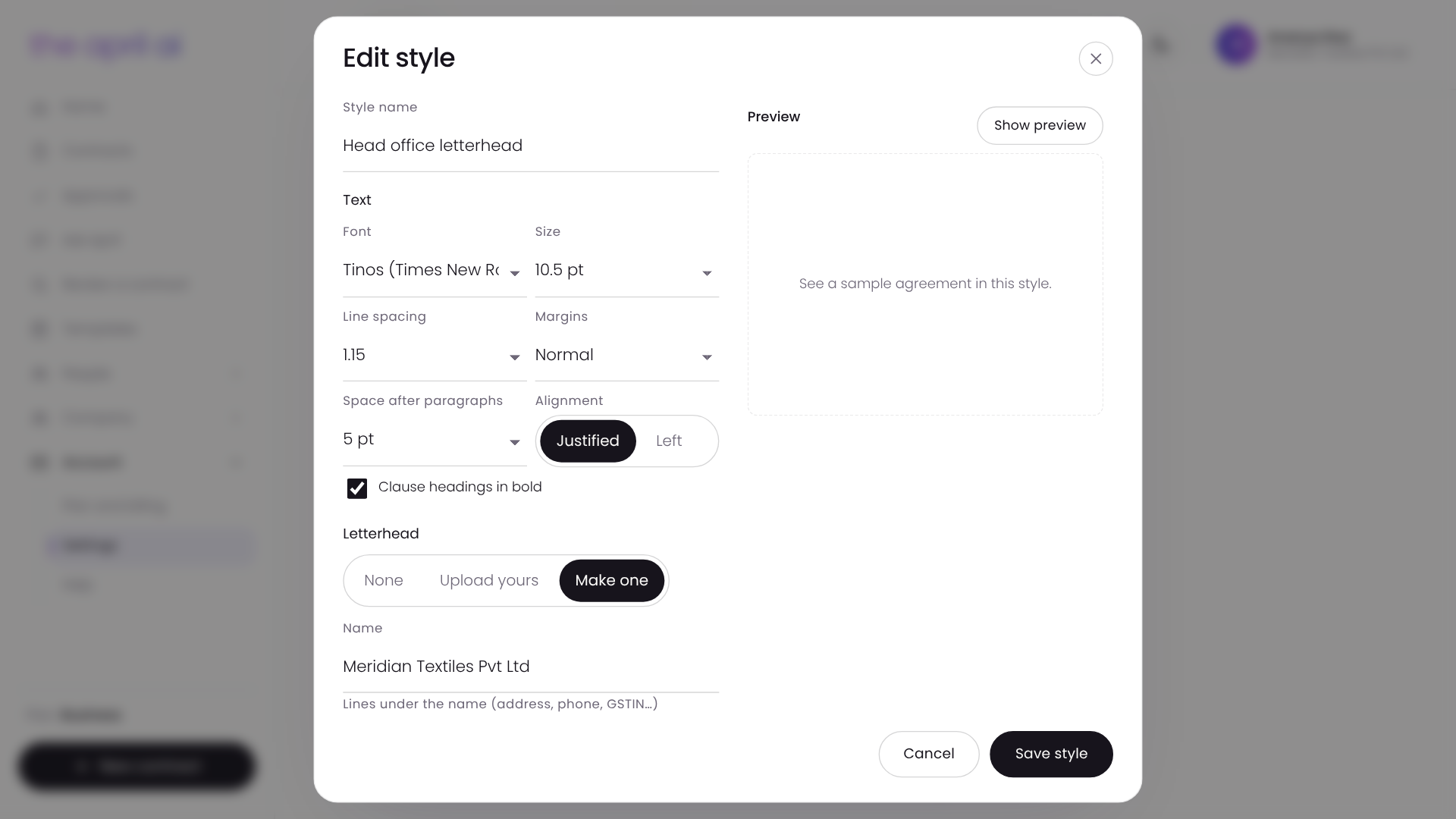 Choosing the font, size and spacing